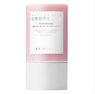 Skin1004 Madagascar Centella Poremizing Quick Clay Stick Mask in a sleek skin balm form with a clear label and packaging