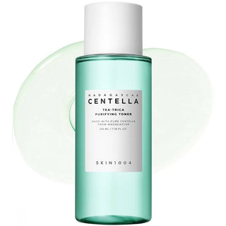 SKIN1004 Madagascar Centella Tea-Trica Purifying Toner in 210ml bottle, featuring a clear liquid and minimalist label design.