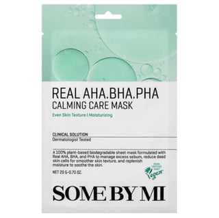 SOME BY MI Real Care Mask 20g face sheet mask with soothing ingredients, designed to hydrate and calm the skin.