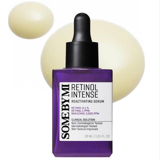 Some By Mi Retinol Intense Reactivating Serum bottle showing the serum in a sleek dropper bottle on a white background.
