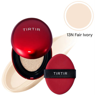 TIRTIR Mask Fit Red Cushion Foundation makeup compact with red packaging and a smooth, even application surface.