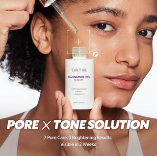TIRTIR Niacinamide 20% Serum in 30mL bottle, clear serum for brightening and skin tone improvement, with dropper applicator.