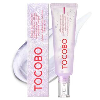 Tocobo Collagen Brightening Eye Gel Cream in a 30mL jar, designed to reduce dark circles and refresh the eye area.