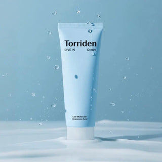 Torriden Dive-In Low Molecular Hyaluronic Acid Cream in an 80ml jar, designed for deep hydration and skin moisture.