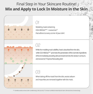 VT Cosmetics Reedle Shot Ex Cica modeling pack for skin care, featuring a 25g hyaluronic acid mask in a jar.