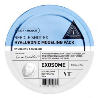 VT Cosmetics Reedle Shot Ex Hyaluronic Face Mask pack with a sleek, hydrating mask sheet for skincare.