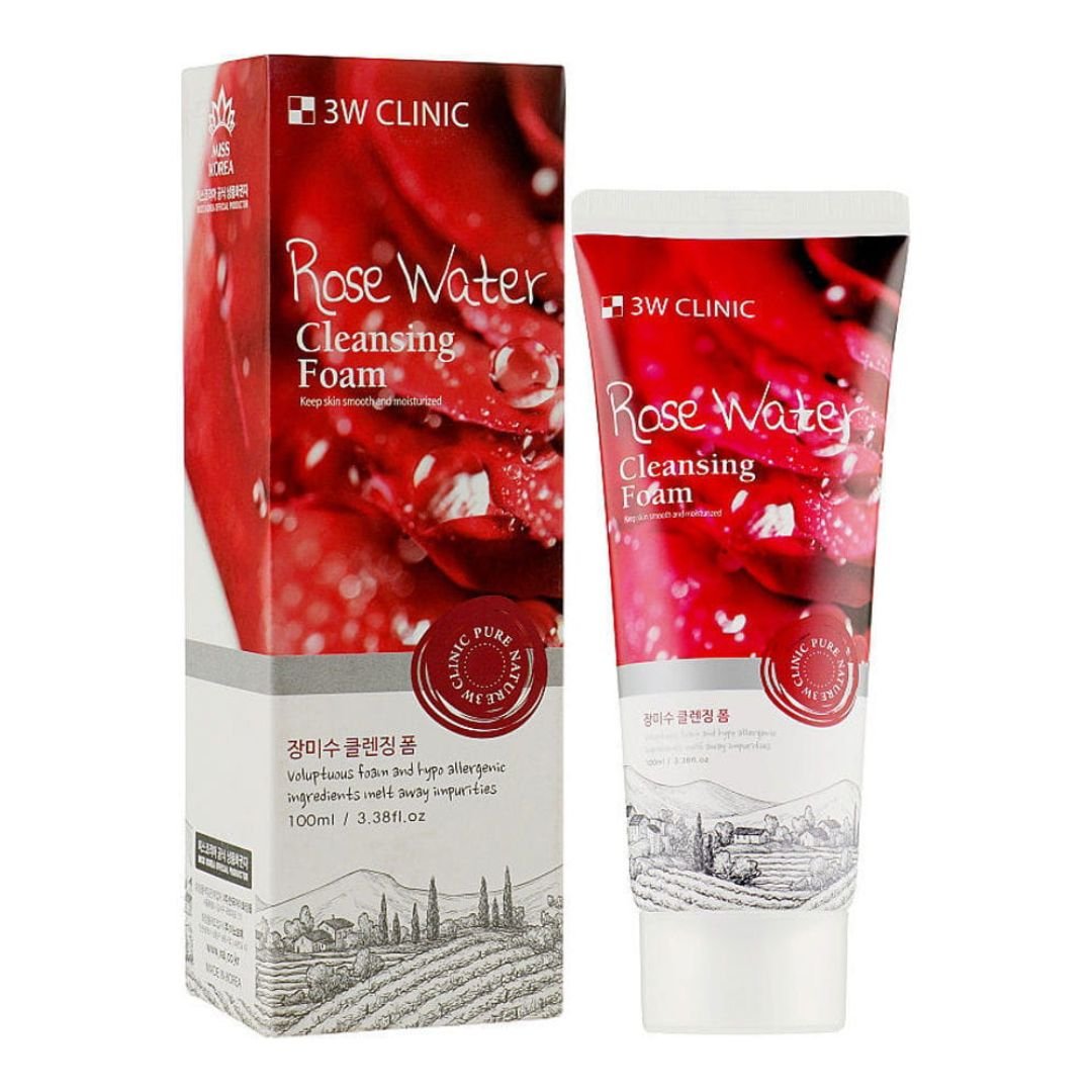 3W Clinic Rose Water Cleansing Foam Miessential