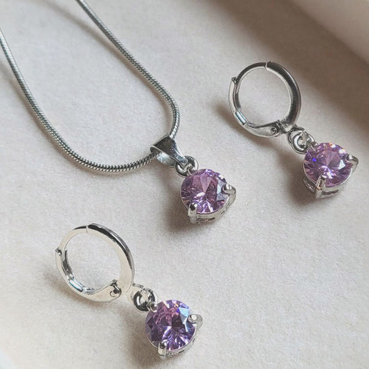 3pcs/set Elegant Cubic Zirconia Necklace And Earrings Set