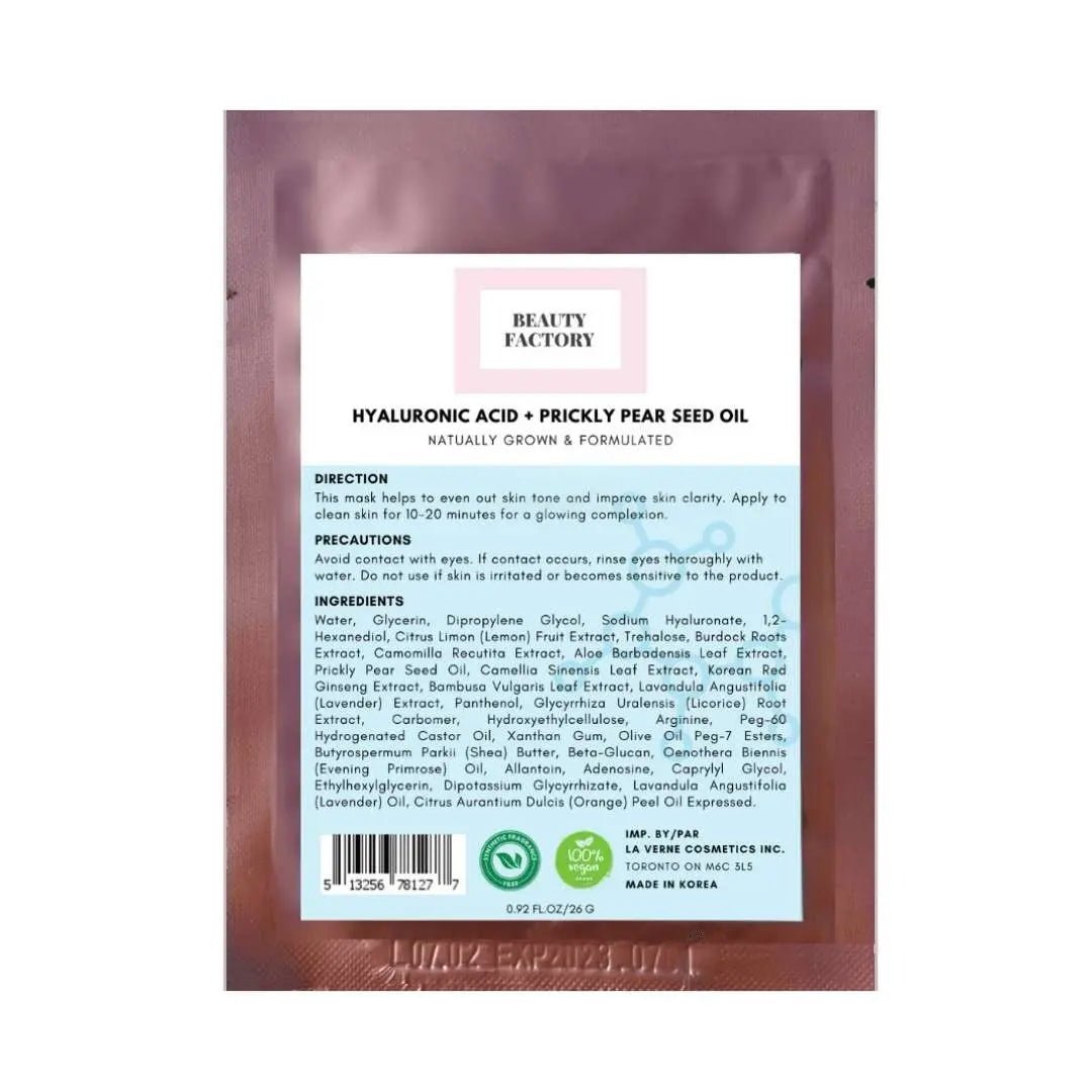 Beauty Factory Hyaluronic Acid + Prickly Pear Seed Oil Mask - Miessential