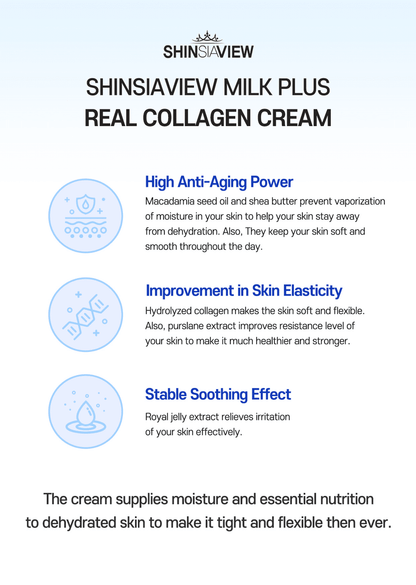 SHINSIAVIEW MILK PLUS Real Collagen Cream - Kbeauty Canada