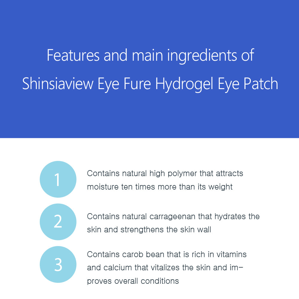 SHINSIAVIEW EYE PURE HYARULONIC PANTHENOL Hydrogel Eye Patch - Kbeauty Canada