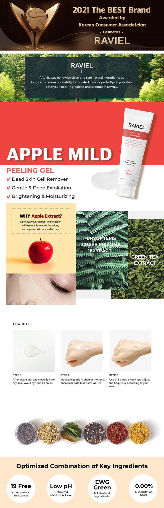 Raviel Apple Mild Peeling Gel - Kbeauty Canada