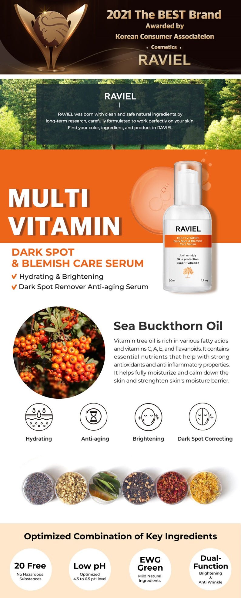 Raviel Multi Vitamin Dark Spot & Blemish Care Serum 25 - Kbeauty Canada