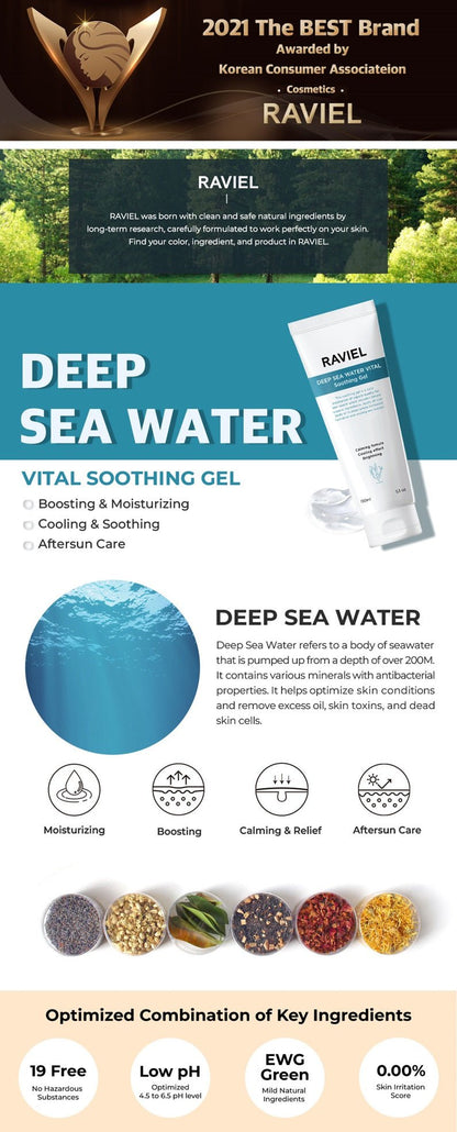 Raviel Deep Sea Vital Soothing Gel / 150ml - Kbeauty Canada